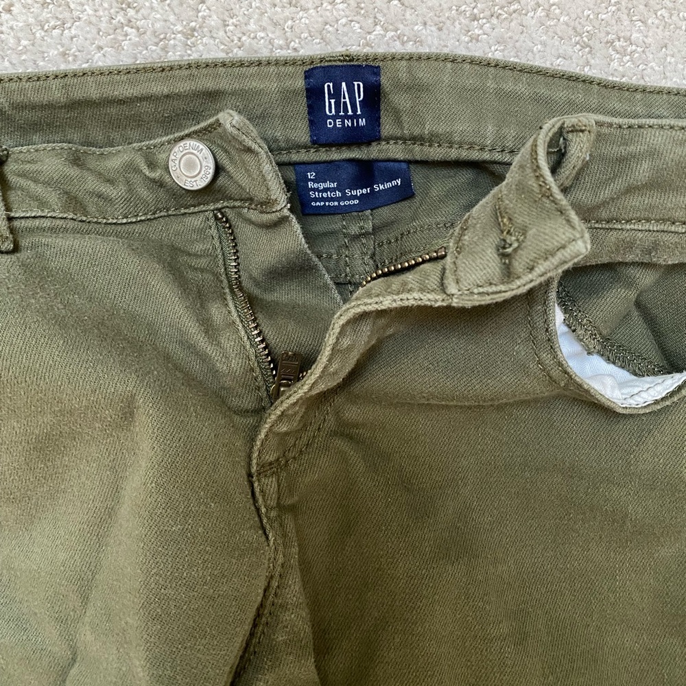 Girls Stretchy Skinny Jeans Green